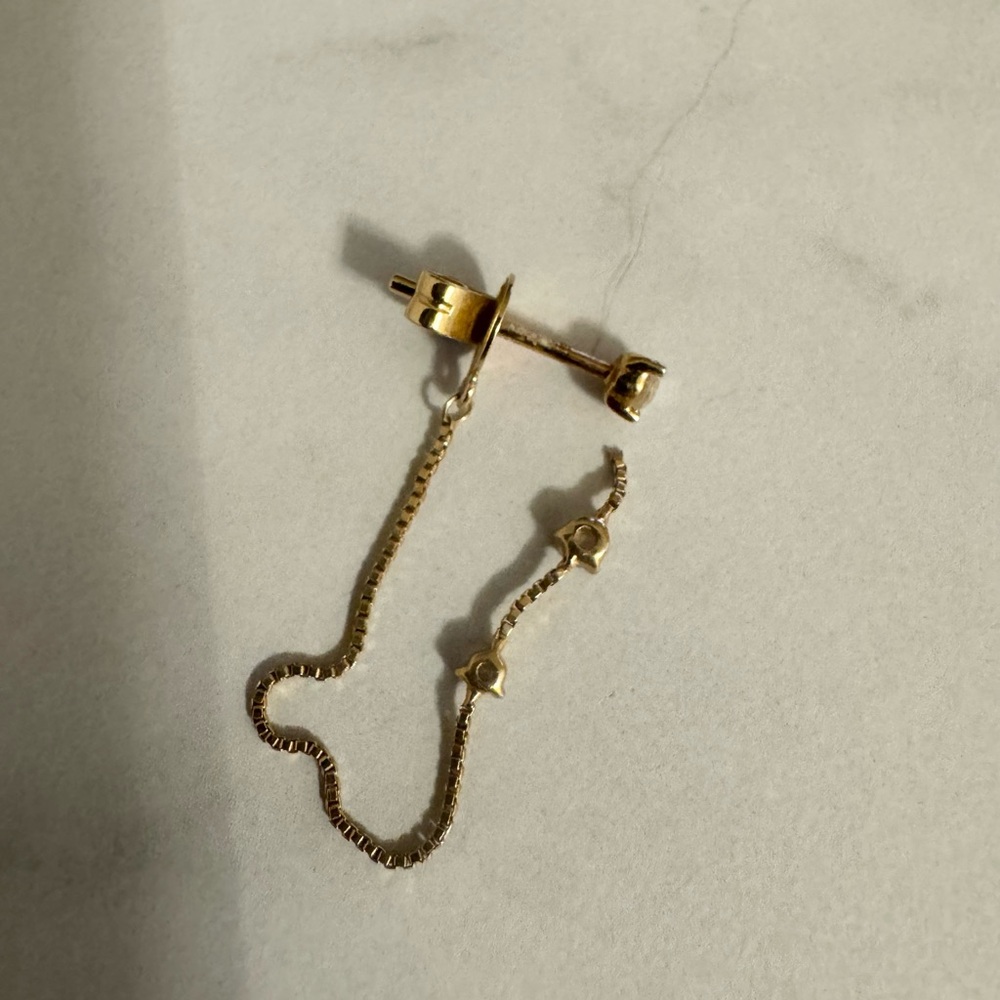 Ef Collection Triple Solitaire Diamond Chain Stud… - image 3